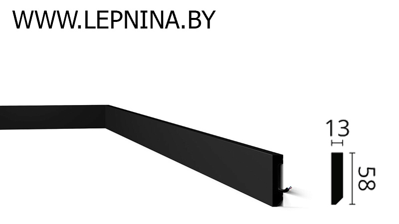 NMC WALLSTYL профиль FT2 Black Edition выс.плотности 58х13мм белый 7шт/кор